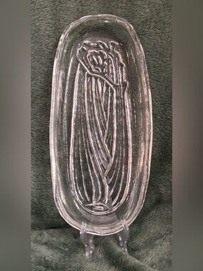 Pilgrim Clear Glass Floral Relish Server/Tray (G016)